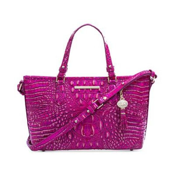 BRAHMIN Mini Asher Potion Melbourne Embossed Genuine Leather Satchel Handbag NWT - Picture 1 of 15